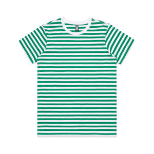 Wo's Maple Stripe Tee WHITE/GREEN