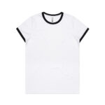 Wo's Maple Ringer Tee WHITE/BLACK