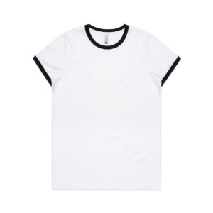 Wo's Maple Ringer Tee WHITE/BLACK