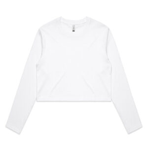 Wo's Crop L/S Tee WHITE