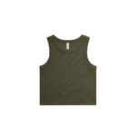 Wo's Organic Rib Crop Tank ARMY