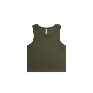 Wo's Organic Rib Crop Tank ARMY