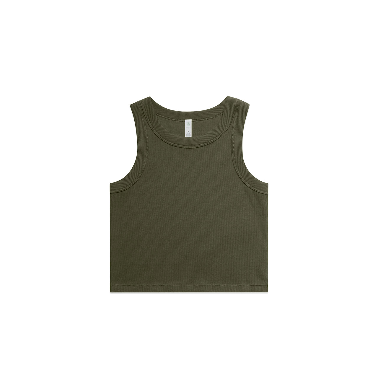 Wo's Organic Rib Crop Tank ARMY