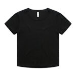 Wo's Organic Rib Baby Tee BLACK