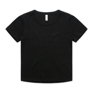Wo's Organic Rib Baby Tee BLACK