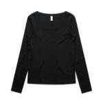 Wo's Organic Baby Rib L/S Tee BLACK