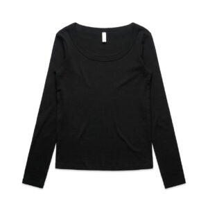 Wo's Organic Baby Rib L/S Tee BLACK