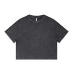 Wo's Stone Wash Heavy Crop Tee BLACK STONE