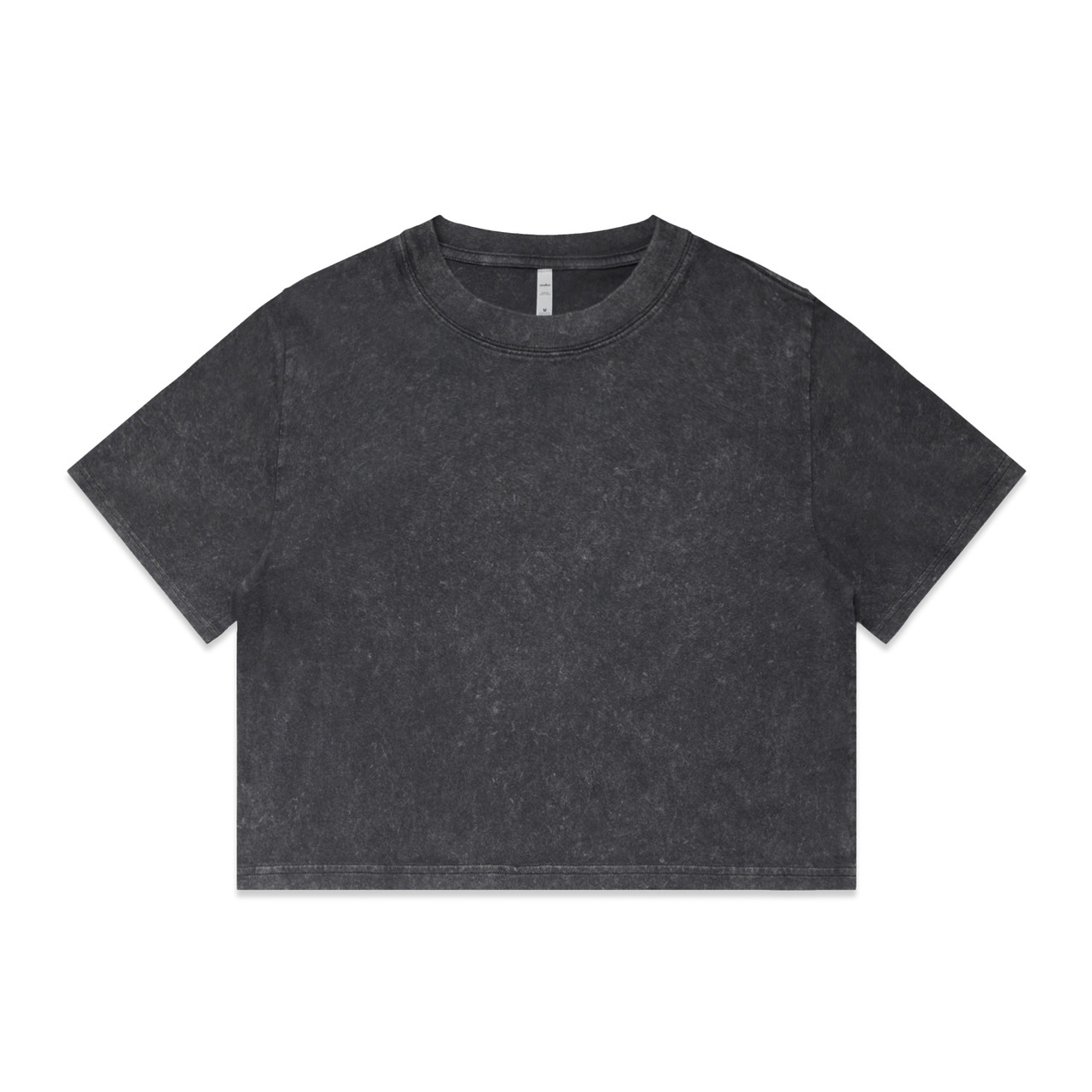 Wo's Stone Wash Heavy Crop Tee BLACK STONE