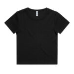 Wo's Organic Rib Tee BLACK