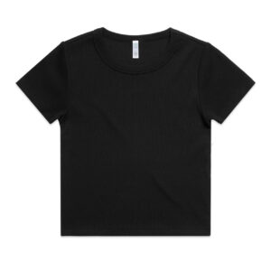 Wo's Organic Rib Tee BLACK