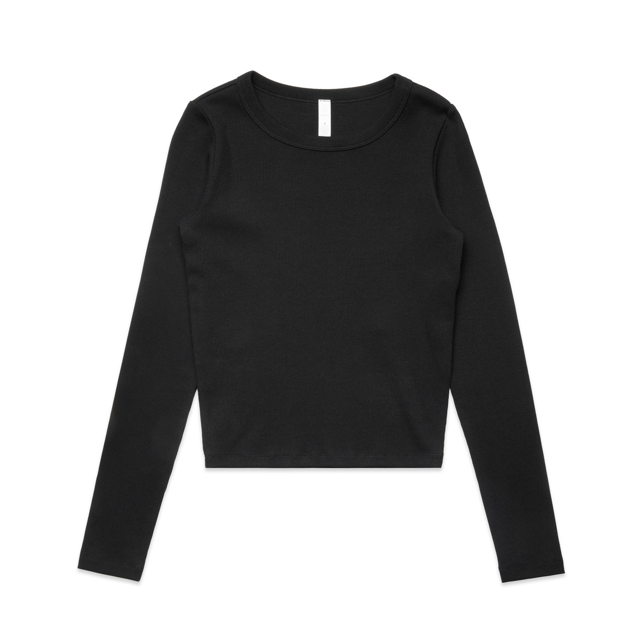 Wo's Organic Rib L/S Tee BLACK