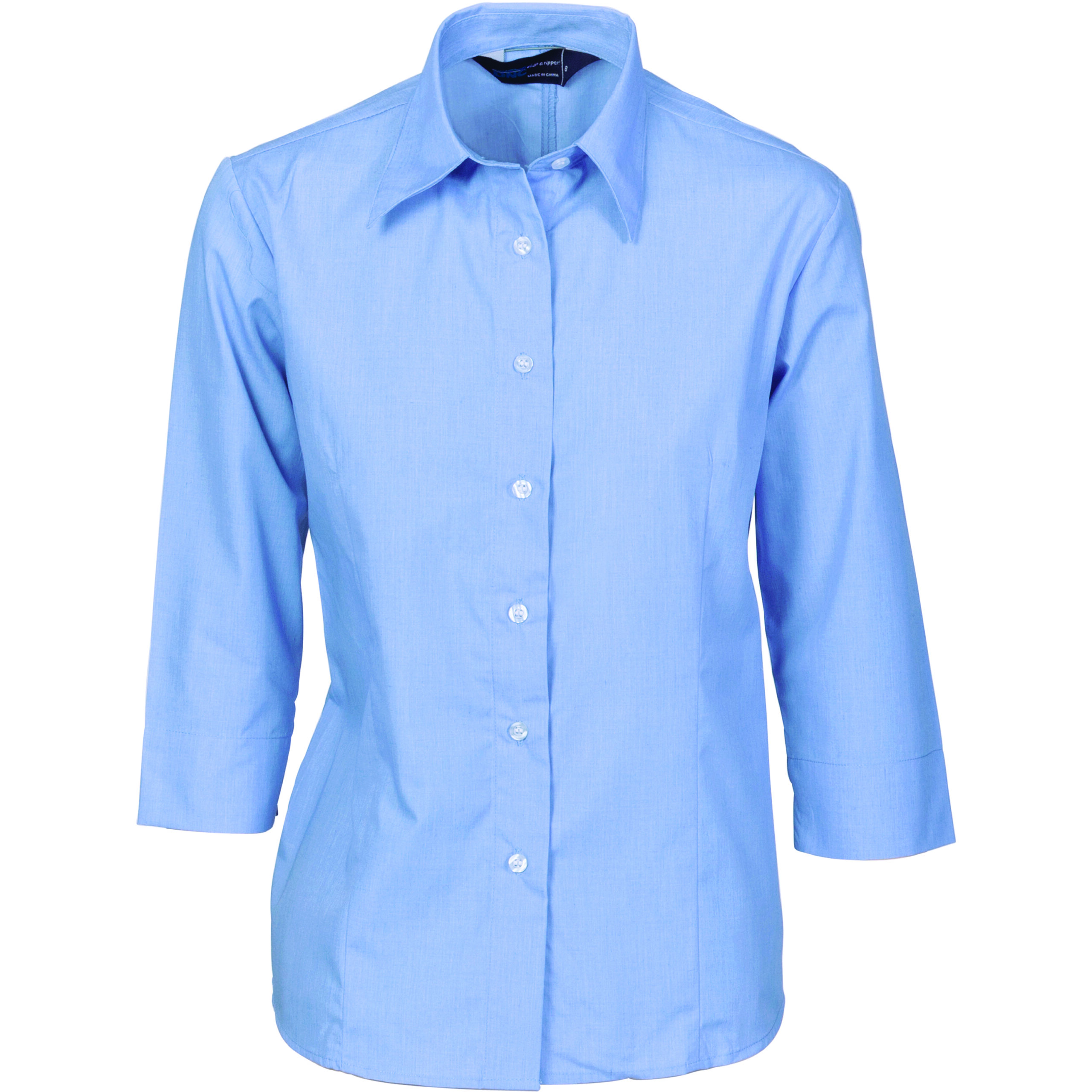 Ladies Regular Collar, Blouse - 3/4 Sleeve Chambray Ladies Regular Collar, Blouse - 3/4 Sleeve Chambray