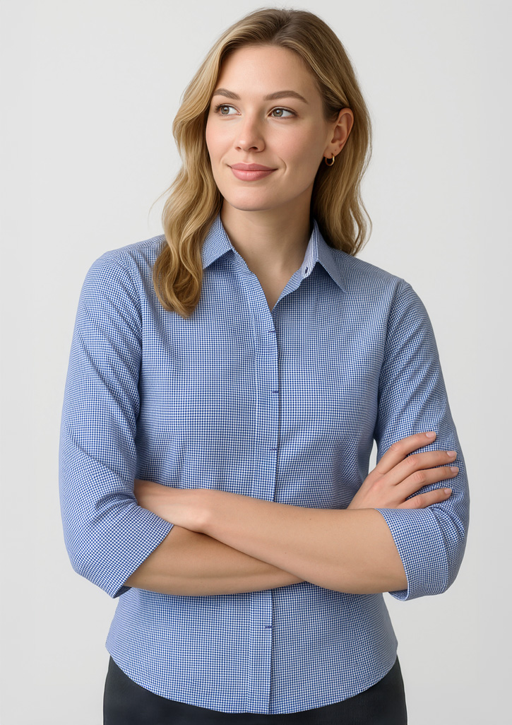 Womens Newport 3/4 Sleeve Shirt French Navy Womens Newport 3/4 Sleeve Shirt French Navy