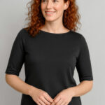 Womens Camille Short Sleeve T-Top Black
