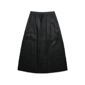 Wo's Linen Skirt BLACK