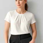 Womens Blaise Short Sleeve Top Ivory