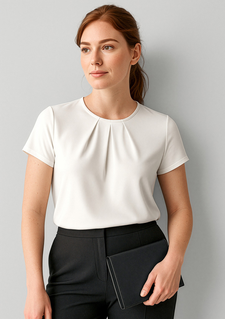 Womens Blaise Short Sleeve Top Ivory