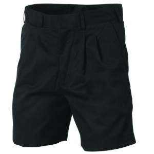 Pleat Front Permanent Press Shorts Black