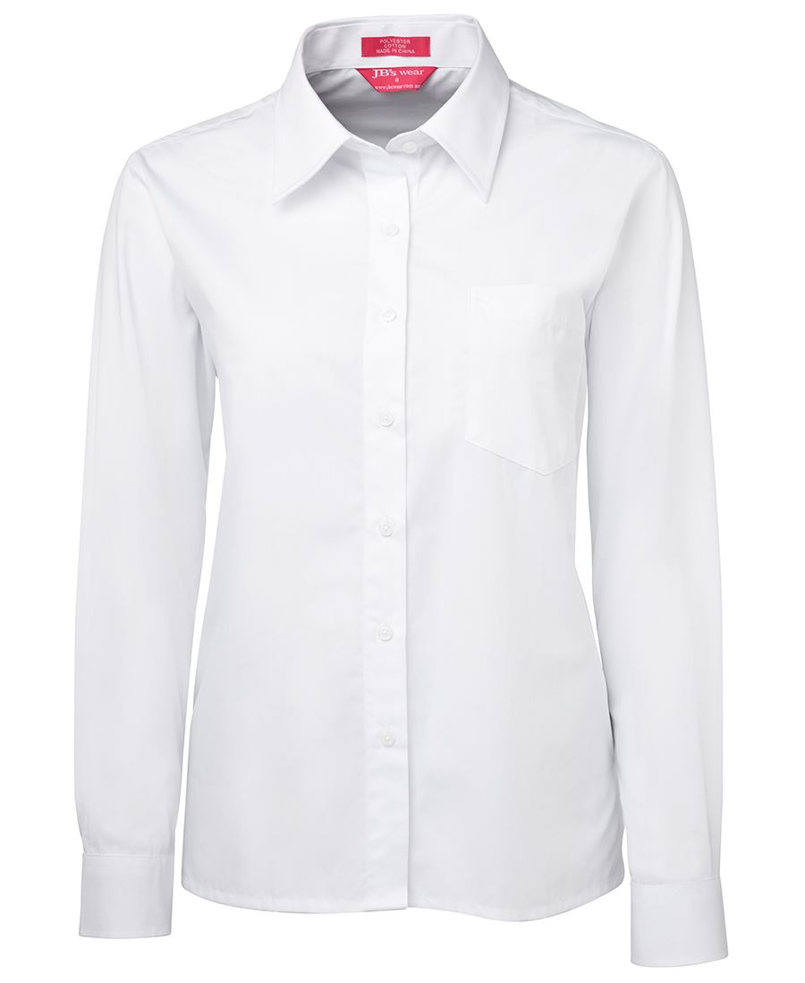 JB's Ladies L/S Original Poplin Shirt White