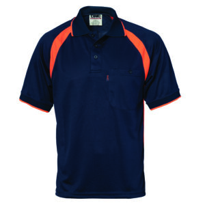 Coolbreathe Contrast Polo - Short Sleeve Navy/Orange