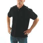 Mens Cotton Rich Paris Polo Black/White