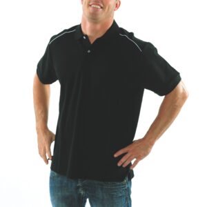 Mens Cotton Rich Paris Polo Black/White