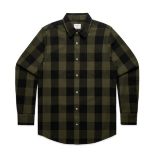 Check Shirt  S ARMY/BLACK