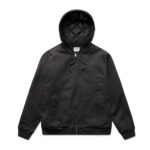 Canvas Bomber Hood Jacket BLACK