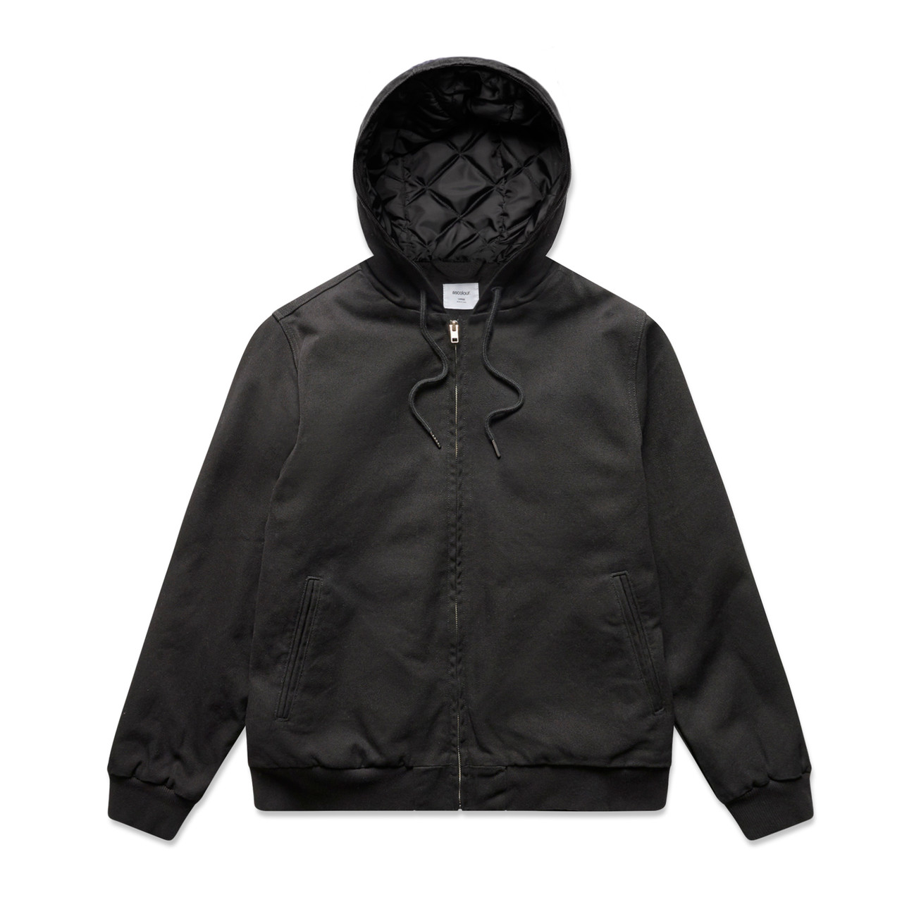 Canvas Bomber Hood Jacket BLACK