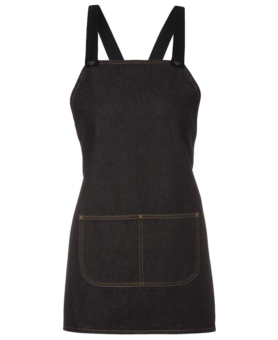 JB's Cross Back 65x71 Bib Denim Apron (without Strap) Black