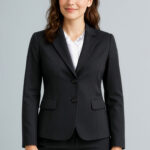 Womens Cool Stretch 2 Button Mid Length Jacket Black