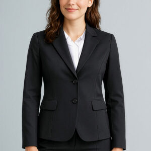 Womens Cool Stretch 2 Button Mid Length Jacket Black