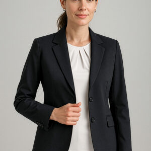 Womens Comfort Wool Stretch Longline Jacket Black
