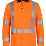 JB's Hi Vis L/S NSW/QLD Rail X-Back Polo Orange