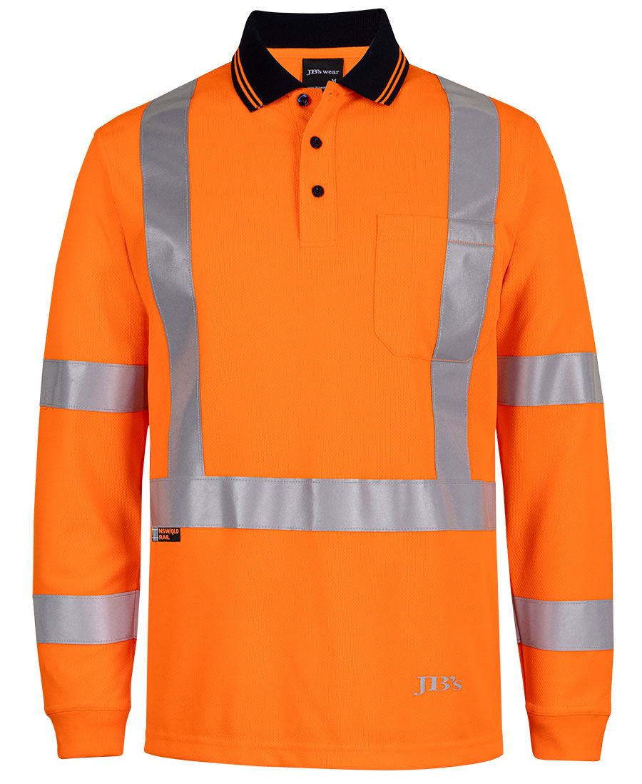 JB's Hi Vis L/S NSW/QLD Rail X-Back Polo Orange JB's Hi Vis L/S NSW/QLD Rail X-Back Polo Orange