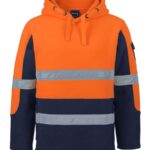 JB's Hi Vis D+N 450g Pull Over Shepherd Hoodie Orange/Navy
