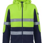 JB's Hi Vis D+N 450g Full Zip Shepherd Hoodie Lime/Navy