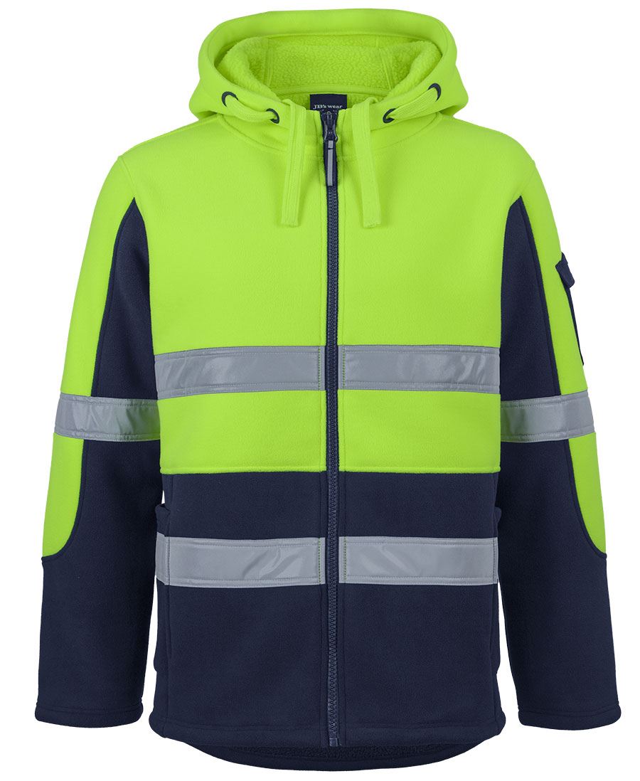 JB's Hi Vis D+N 450g Full Zip Shepherd Hoodie Lime/Navy JB's Hi Vis D+N 450g Full Zip Shepherd Hoodie Lime/Navy