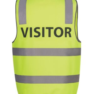 JB's Hi Vis (D+N) Safety Vest Print Visitor Lime