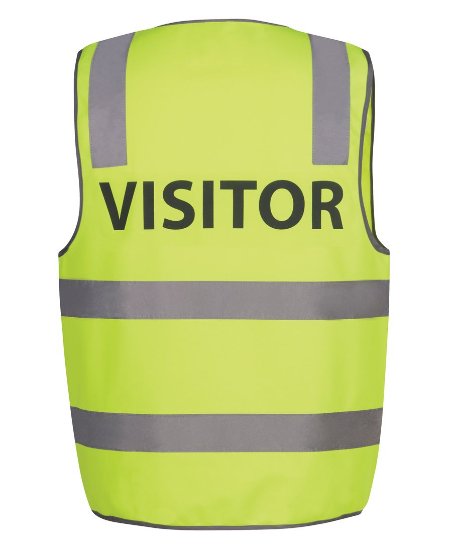 JB's Hi Vis (D+N) Safety Vest Print Visitor Lime
