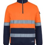 JB's 350g Hi Vis (D+N) 1/2 Zip Trade Fleece Orange/Navy