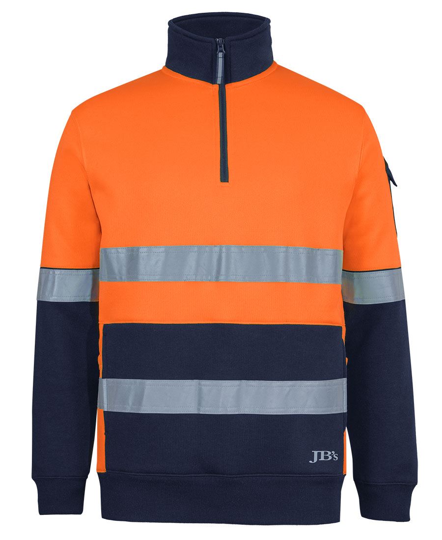 JB's 350g Hi Vis (D+N) 1/2 Zip Trade Fleece Orange/Navy JB's 350g Hi Vis (D+N) 1/2 Zip Trade Fleece Orange/Navy