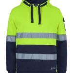 JB's 350g Hi Vis (D+N) Trade Hoodie Lime/Navy