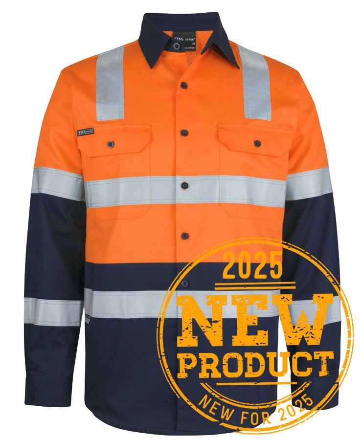 JB's Hi Vis (D+N) L/S 150g Level 3 W/Shirt Orange/Navy JB's Hi Vis (D+N) L/S 150g Level 3 W/Shirt Orange/Navy