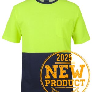 JB's Hi Vis Cotton Back Tee Lime/Navy