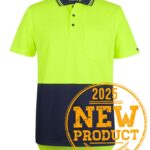 JB's Hi Vis S/S Drop Tail Polo Lime/Navy