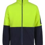 JB's Hi Vis Full Zip Polar Fleece Lime/Navy