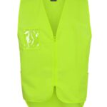 JB's Hi Vis Zip Drop Tail Safety Vest Lime