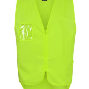 JB's Hi Vis Zip Drop Tail Safety Vest Lime